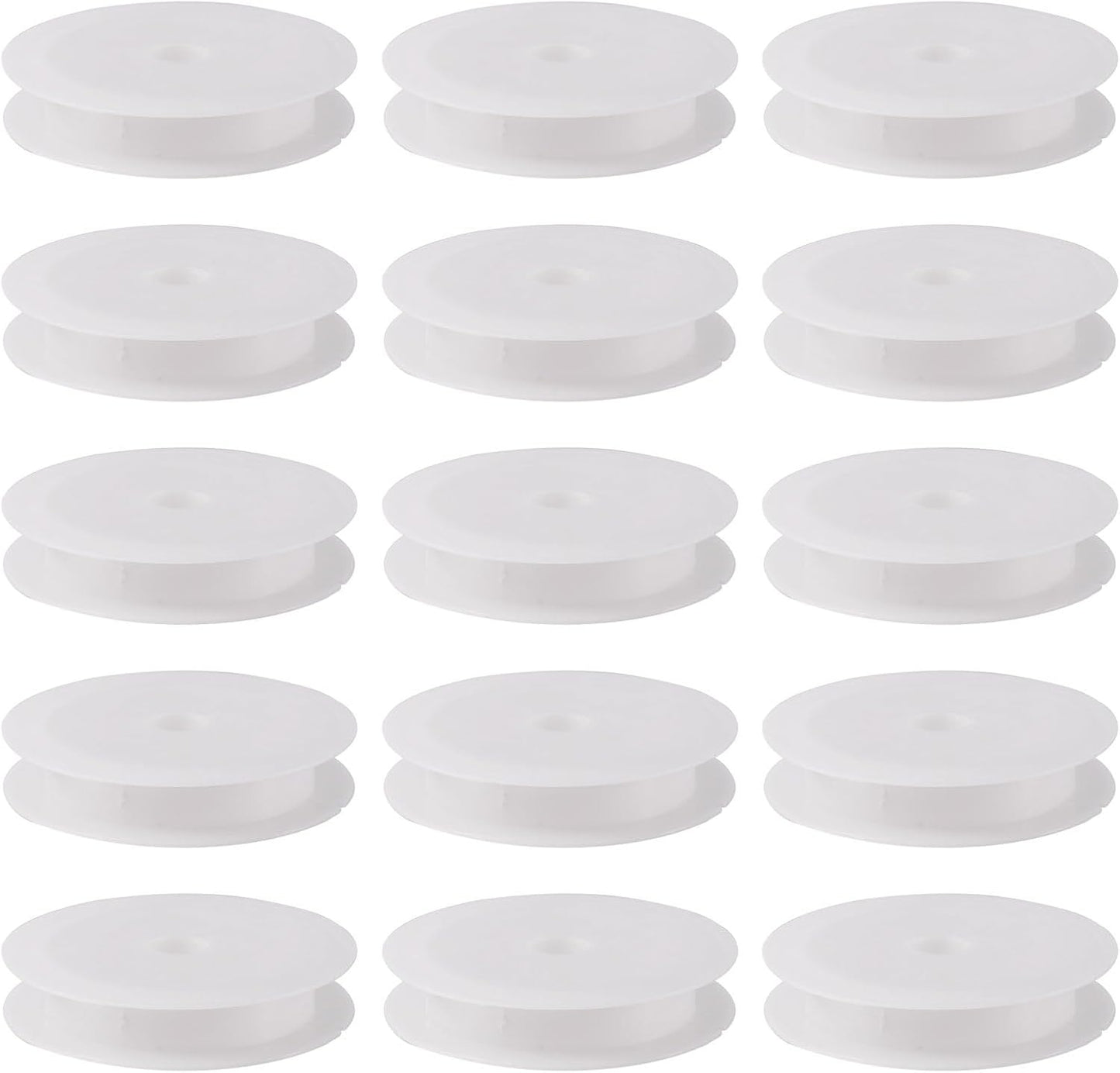 Craftdady 50Pcs Empty Plastic Wire Spools 2.64" in Diameter Thread Bobbins for Beading Wire Thread String