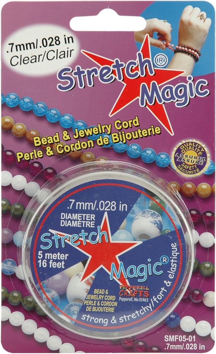 Pepperell SMF-1-5 0.7mm Stretch Magic Bead and Jewelry Cord, 5m, Clear