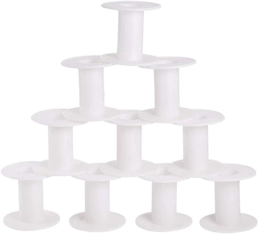PH PandaHall 20pcs Empty Plastic Spools, 2 Inch Ribbon Spool White Wire Spools Thread String Bobbin Weaving Bobbins Craft Spools for Embroidery Thread, Yarn, Ribbon, Crafts and Sewing