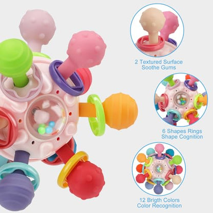 TOHIBEE Baby Montessori Sensory Toys for 0-6 6-12 Months, Food Grade Teething Toys for Babies 0 3 6 9 12 18 Months, Newborn Infant Learning Developmental Toys Gifts for 1 2 Year Old Boys Girls