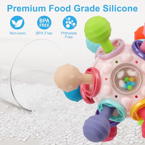 TOHIBEE Baby Montessori Sensory Toys for 0-6 6-12 Months, Food Grade Teething Toys for Babies 0 3 6 9 12 18 Months, Newborn Infant Learning Developmental Toys Gifts for 1 2 Year Old Boys Girls