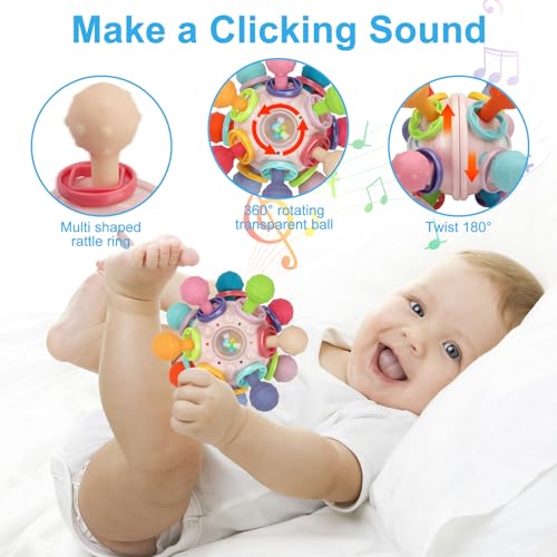 TOHIBEE Baby Montessori Sensory Toys for 0-6 6-12 Months, Food Grade Teething Toys for Babies 0 3 6 9 12 18 Months, Newborn Infant Learning Developmental Toys Gifts for 1 2 Year Old Boys Girls