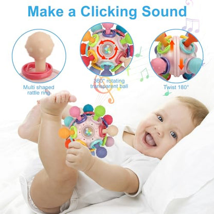 TOHIBEE Baby Montessori Sensory Toys for 0-6 6-12 Months, Food Grade Teething Toys for Babies 0 3 6 9 12 18 Months, Newborn Infant Learning Developmental Toys Gifts for 1 2 Year Old Boys Girls