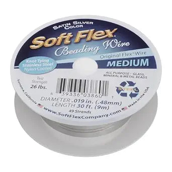 Soft Flex 49 Strand Beading Wire - Medium 0.19 Diameter - 30 Feet Nylon Design Wire