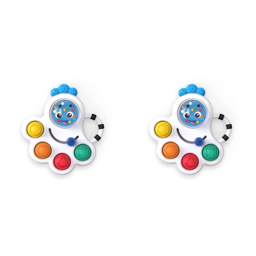 Baby Einstein Outstanding Opus The Octopus Sensory Rattle & Teether Multi-Use Toy, BPA Free & Chillable, 3 Months & up, Multicolored