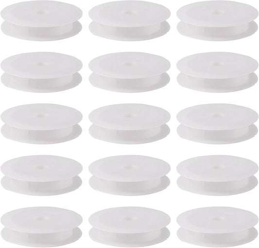 Craftdady 50Pcs Empty Plastic Wire Spools 2.64" in Diameter Thread Bobbins for Beading Wire Thread String