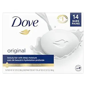 Dove Beauty Bar Gentle Skin Cleanser Original Made With 1/4 Moisturizing Cream 3.75 oz, 14 Bars
