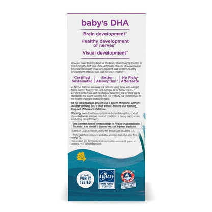 Nordic Naturals Baby’s DHA, Unflavored - 4 oz - 1050 mg Omega-3 + 300 IU Vitamin D3 - Supports Brain, Vision & Nervous System Development in Babies - Non-GMO - Servings May Vary