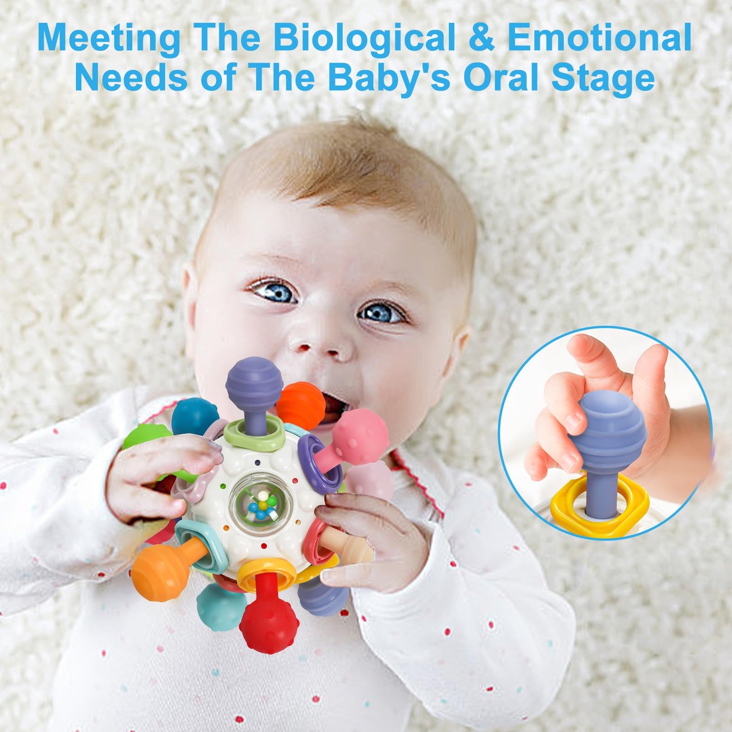 TOHIBEE Baby Montessori Sensory Toys for 0-6 6-12 Months, Food Grade Teething Toys for Babies 0 3 6 9 12 18 Months, Newborn Infant Learning Developmental Toys Gifts for 1 2 Year Old Boys Girls