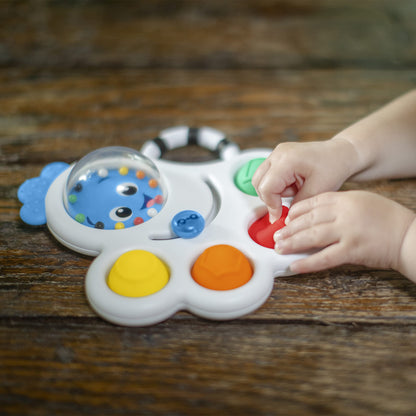 Baby Einstein Outstanding Opus The Octopus Sensory Rattle & Teether Multi-Use Toy, BPA Free & Chillable, 3 Months & up, Multicolored