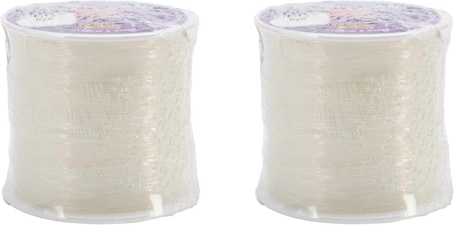 Pepperell Stretch Magic 1mm Bead and Jewelry Cord, 100m, Clear (2 Pack)
