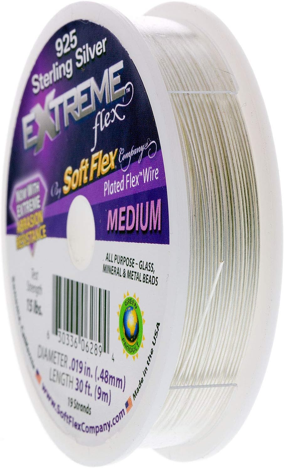 Soft Flex Extreme Beading Wire Silver .019 30 Ft