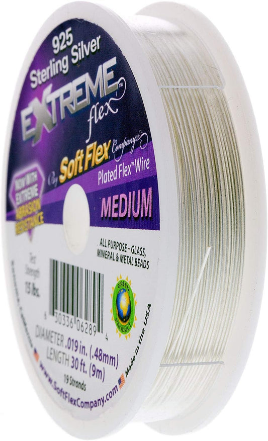 Soft Flex Extreme Beading Wire Silver .019 30 Ft