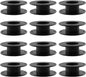 JCBIZ 12pcs 55mm Plastic Spool Black Bobbin Empty Spools for Ribbon Beading String Wire Bobbin Cord Ropes