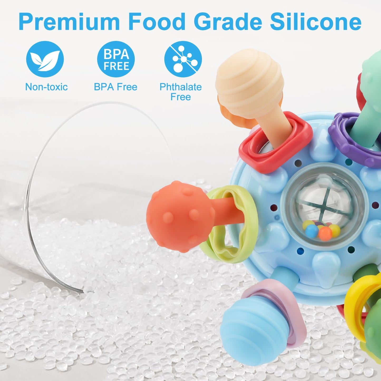 TOHIBEE Baby Montessori Sensory Toys for 0-6 6-12 Months, Food Grade Teething Toys for Babies 0 3 6 9 12 18 Months, Newborn Infant Learning Developmental Toys Gifts for 1 2 Year Old Boys Girls