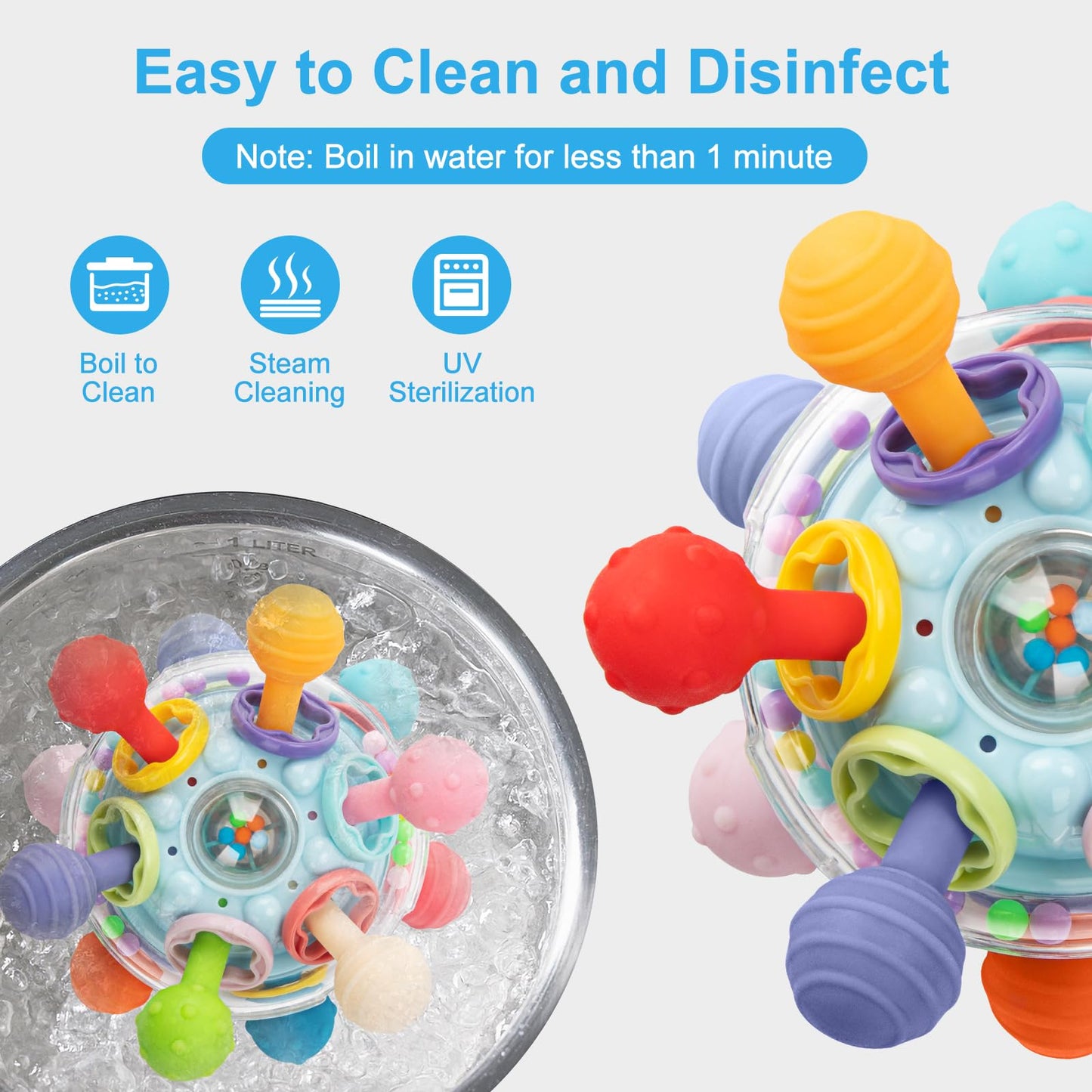 TOHIBEE Baby Montessori Sensory Toys for 0-6 6-12 Months, Food Grade Teething Toys for Babies 0 3 6 9 12 18 Months, Newborn Infant Learning Developmental Toys Gifts for 1 2 Year Old Boys Girls