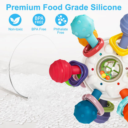 TOHIBEE Baby Montessori Sensory Toys for 0-6 6-12 Months, Food Grade Teething Toys for Babies 0 3 6 9 12 18 Months, Newborn Infant Learning Developmental Toys Gifts for 1 2 Year Old Boys Girls