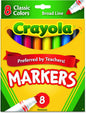 Crayola Broad Line Markers, School Supplies, Colors may vary, 8 Count