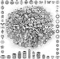 350 Pcs Silver Spacer Beads for Jewelry Making, Mixed Bulk Random Styles Metal Beads for Bracelets, Necklace, Earring Jewelry Making